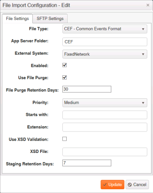 Creating a file import configuration