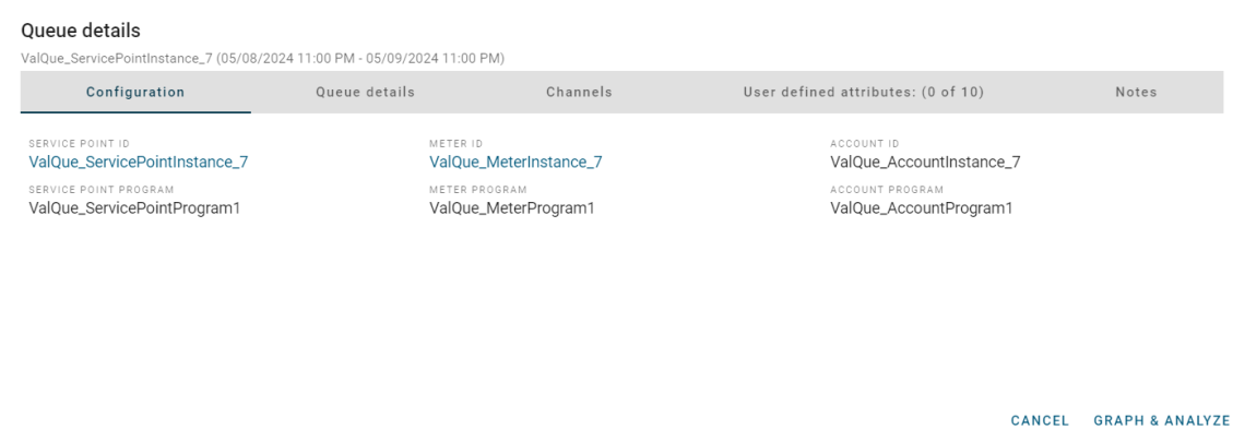 Queue details dialog