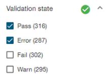 Validation state panel.