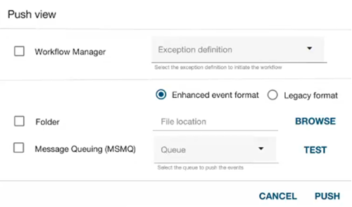 Push view dialog.