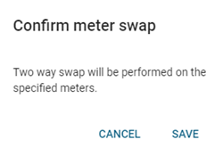 Confirm meter swap dialog.