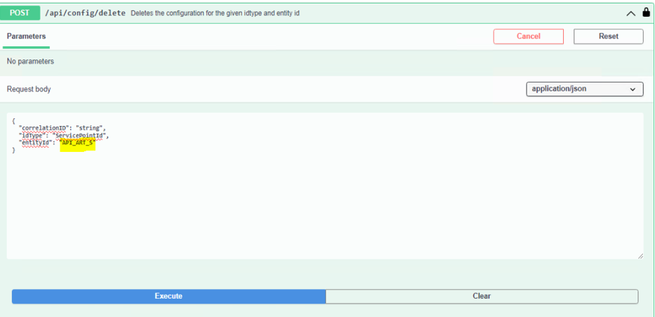 error SC 1:Invalid id Request body