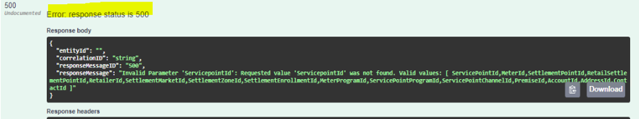 error Sc2: InvalidType response