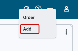 add options on the dashboard