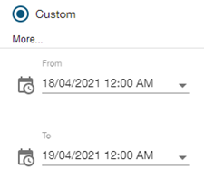 Custom date range.