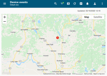 Zooming in and out of map view.
