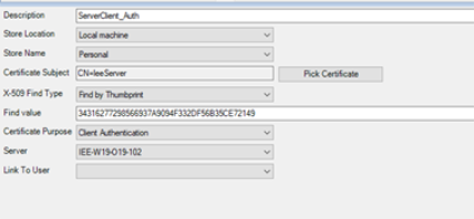 The Certificate Subject field automatically populating.