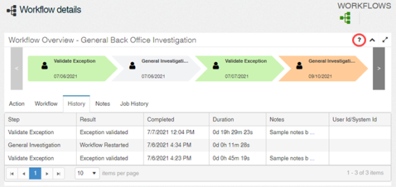 Workflow details page.