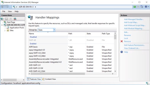 Screenshot of the Handler Mappings interface.