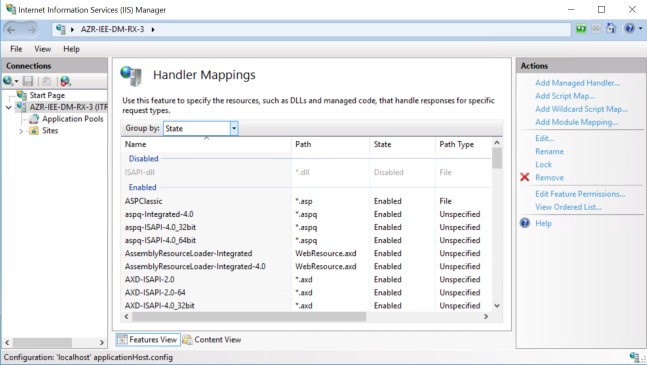 Location of Add Module Mapping from the Actions pane.