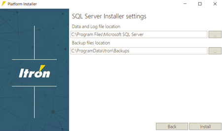 The SQL Server Installer settings dialog.