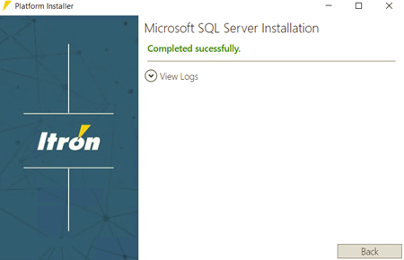 The installation process screen showing completed successfully status.