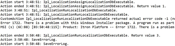 An example of the install log in this circumstance.