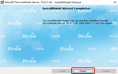 location of finish option for the install wizard