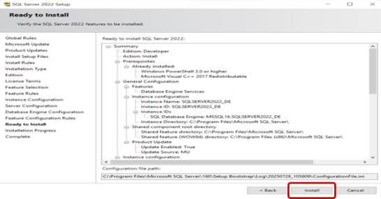 location of Install option