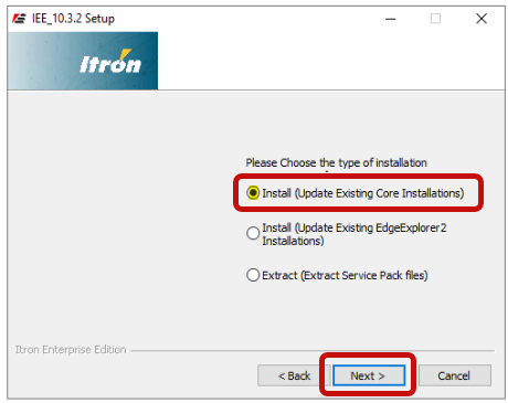 location of the Install (Update Existing Core Installations)