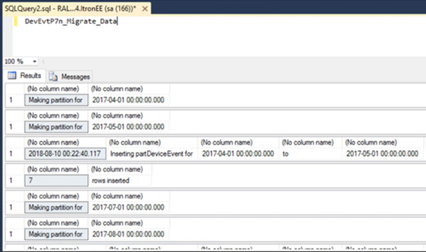 Device event parttiioning command