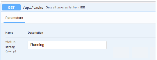 GET /api/tasks - Gets all tasks as list from IEE
