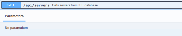 GET /api/servers - Gets servers from IEE database