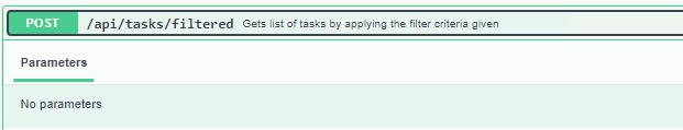 POST /api/tasks/filtered - Gets list of tasks by applying the filter criteria given