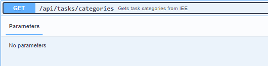 GET /api/tasks/categories- Gets task categories from IEE
