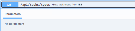 GET /api/tasks/types - Gets task types from IEE