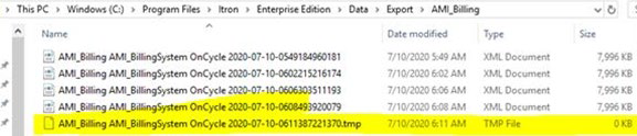 screenshot of the AMI Billing System file