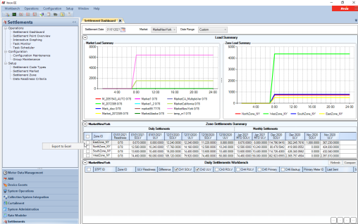 screenshot of the Settlements dashboard
