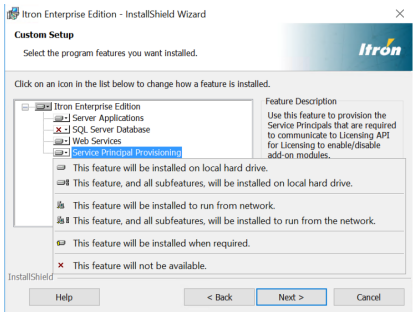 custom setup dialog for provisioning service principals