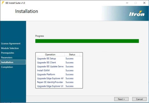 installation screen