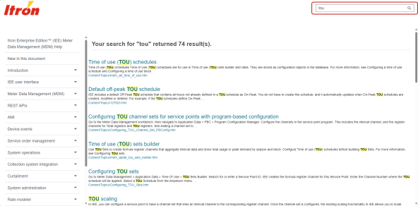 Search the help articles for TOU (time of use).
