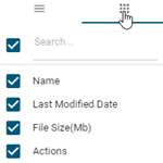Hide columns options