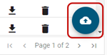 Upload button on the bottom right of the table